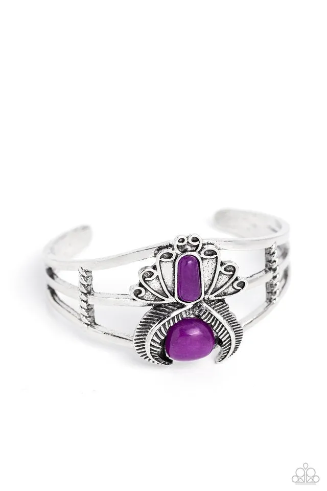 Paparazzi Bracelet ~ Peacock Plume - Purple