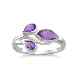 Pear and Marquise Amethyst Ring