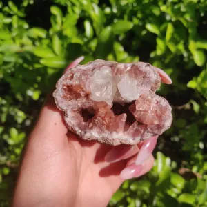 Pink Amethyst Geode with Fluorescent Calcite (#2F)