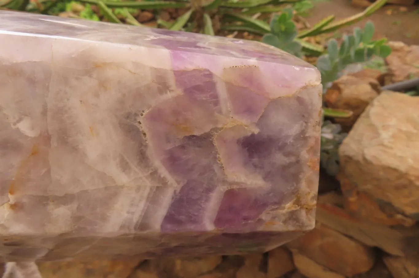 Polished Chevron Amethyst Tower x 1 From Madagascar