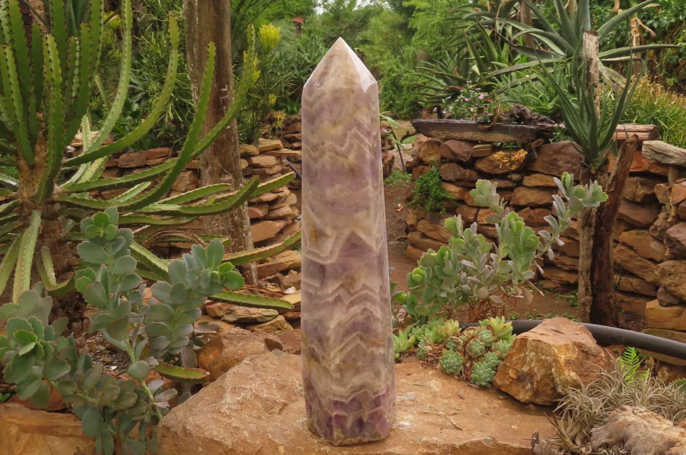 Polished Chevron Amethyst Tower x 1 From Madagascar