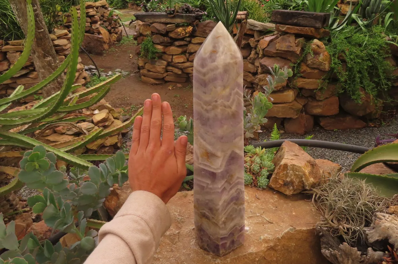 Polished Chevron Amethyst Tower x 1 From Madagascar