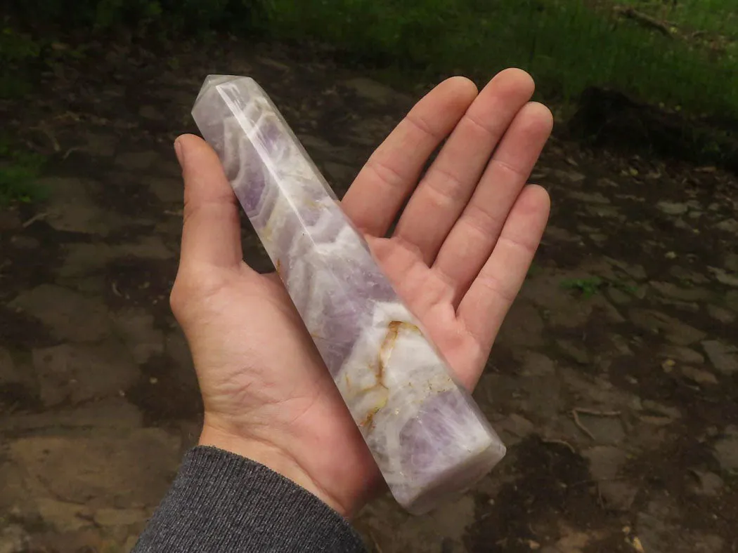 Polished Extra Large Dream Amethyst Towers x 2 From Madagascar