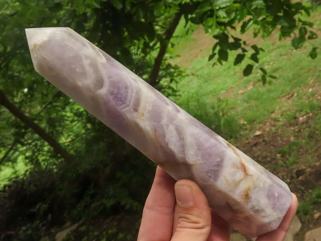 Polished Extra Large Dream Amethyst Towers x 2 From Madagascar