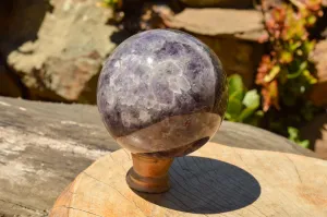 Polished Extra Large Smokey Flower Amethyst Sphere x 1 From Madagascar