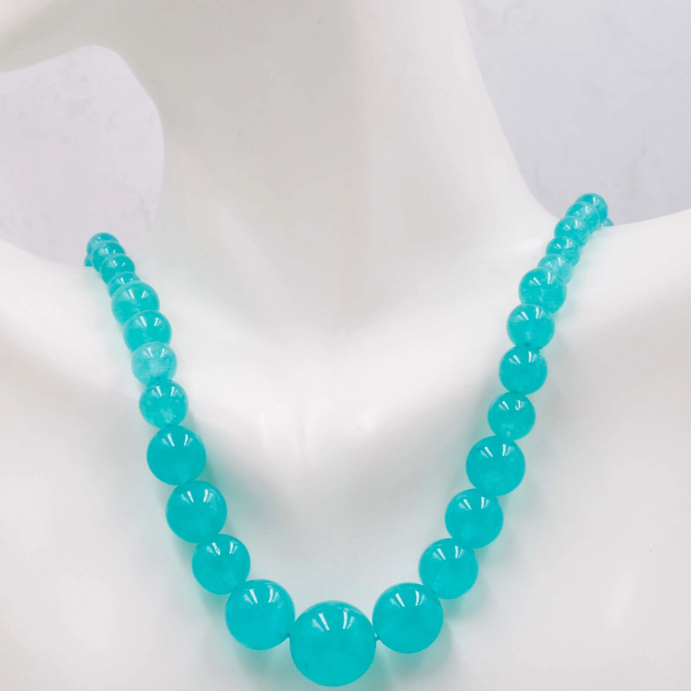 Quartzite Necklace Beaded Necklace Polished Necklace Colorful Necklace Fashion Necklace Round Beaded Necklace Gemstones Necklace SKU 114433