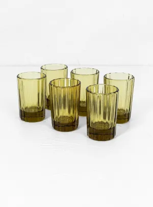 Reed Drinking Glass Set Amber