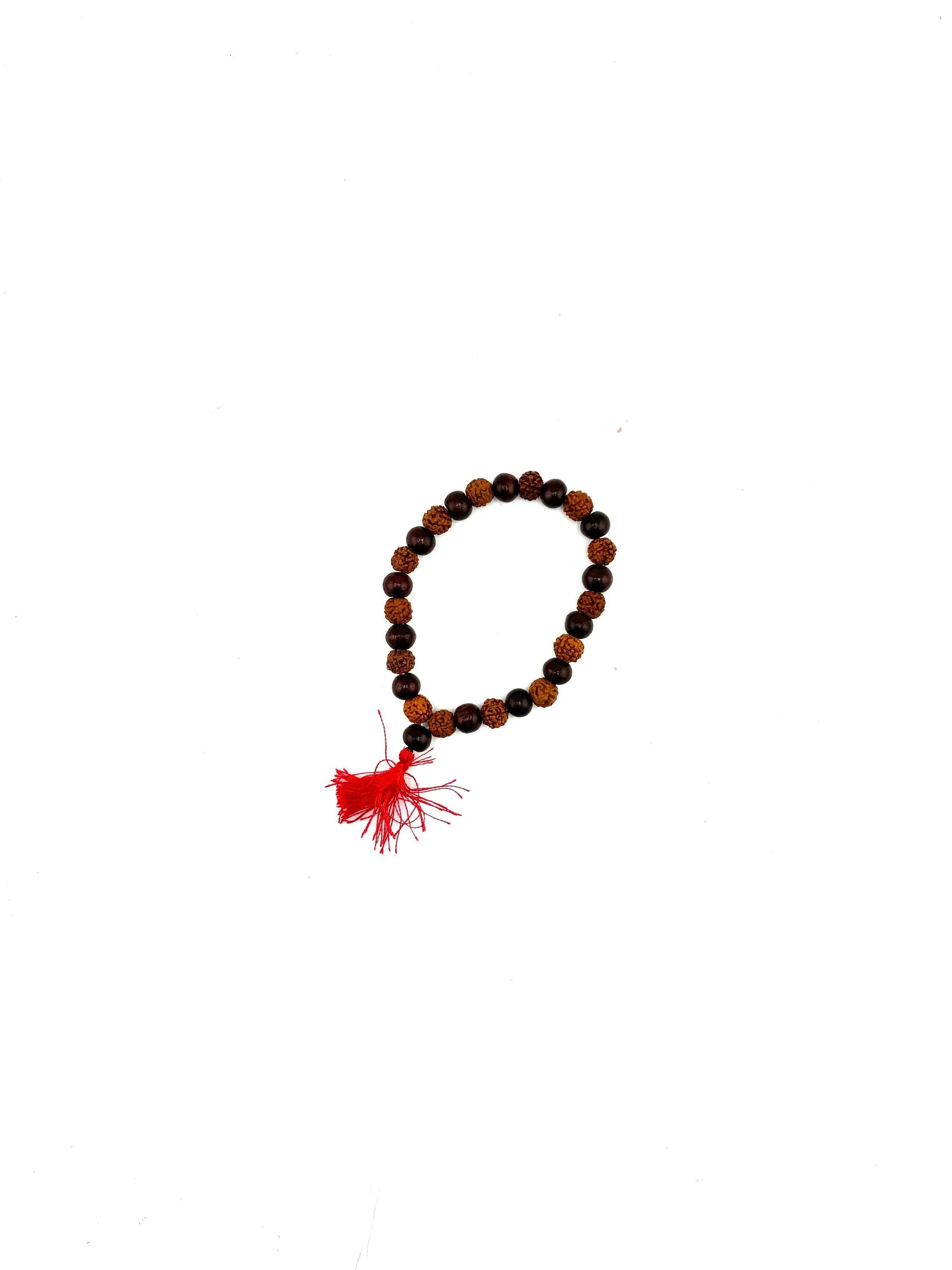 Rudraksha with Red Sandalwood Stretch Bracelet