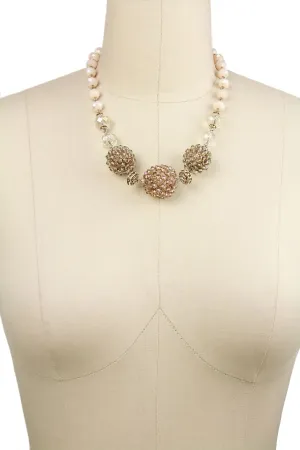 Short Beaded Raspberry Ball Necklace