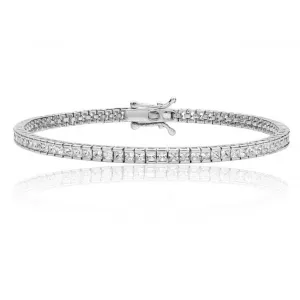 Silver & Co Square-Cut Cubic Zirconia Line Bracelet SBG0012