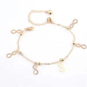 Small Bell Good Luck Number 8 Tassel Anklet