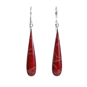 Sterling Silver Coral Drop Earring