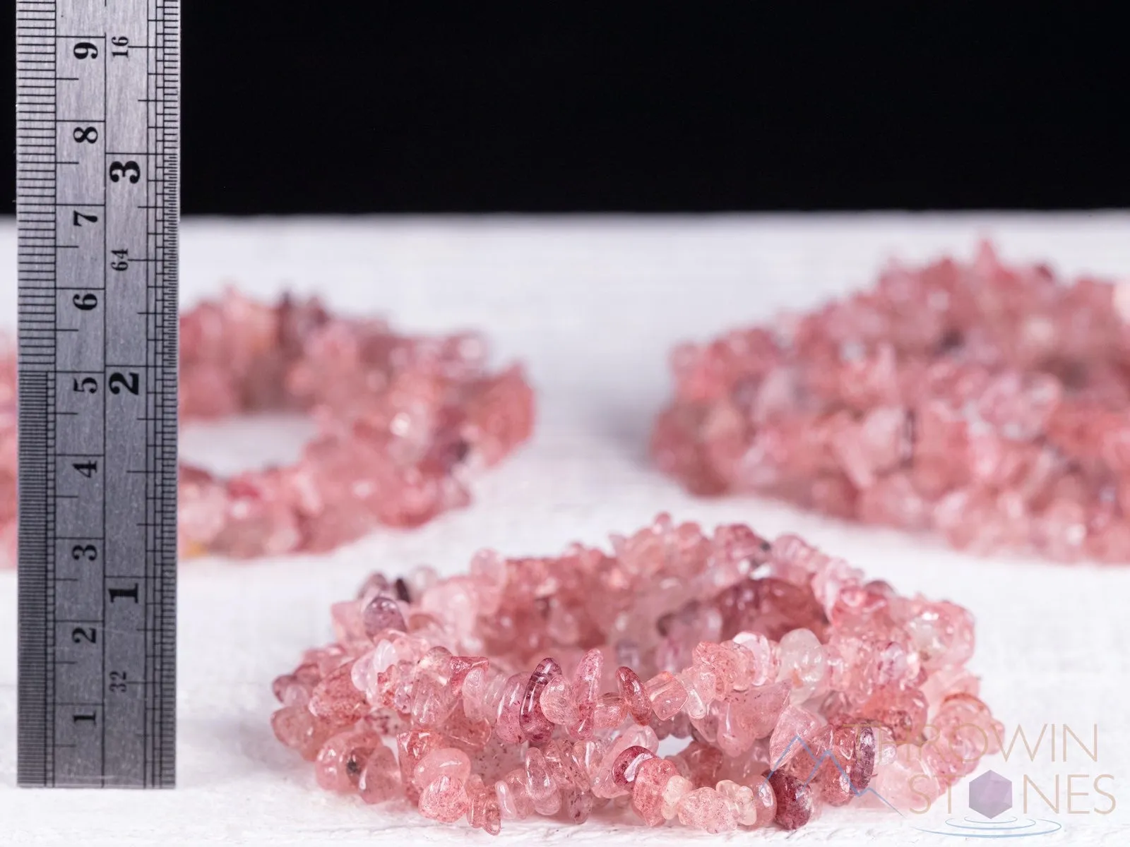 STRAWBERRY QUARTZ Tanzberry Crystal Necklace - Chip Beads - Long Crystal Necklace, Beaded Necklace, Handmade Jewelry,  E1646