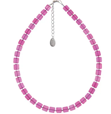 Sugared Square Necklace  (Raspberry)