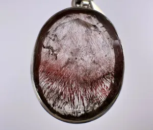 SUPER SEVEN QUARTZ Crystal Pendant - Sterling Silver, Oval - Fine Jewelry, Healing Crystals and Stones, 54131