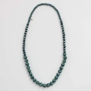 Teal Marbled Beaded Zahara Necklace