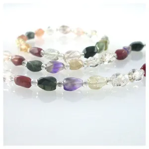 Twist Rainbow Rutilated Quartz Rock Crystal Necklace Bracelet Set