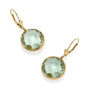 Vintage Green Amethyst Drop Earrings