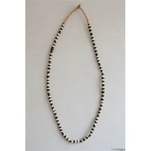 White and Brown Striped African Bone Necklace