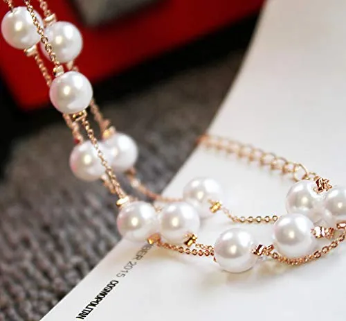 Yellow Chimes Exclusive Fresh Water Pearl Multi String Bracelet for Women and Girls